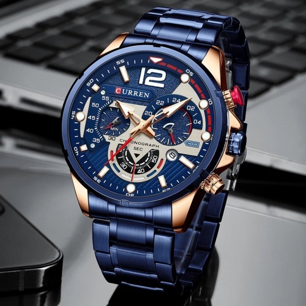 CURREN Chronograph Stylish Stainless Steel‎ Watch For Men